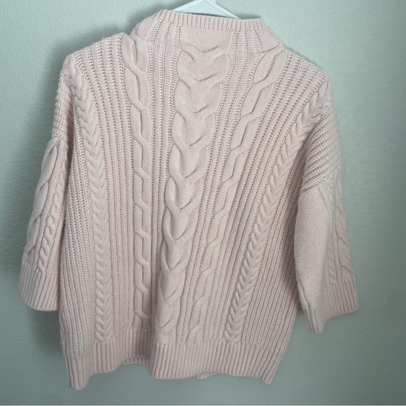 Vince Camuto Pink Knit Women's Pullover Sweater3/4 Sleeve High Sleeve Medium - Picture 10 of 10